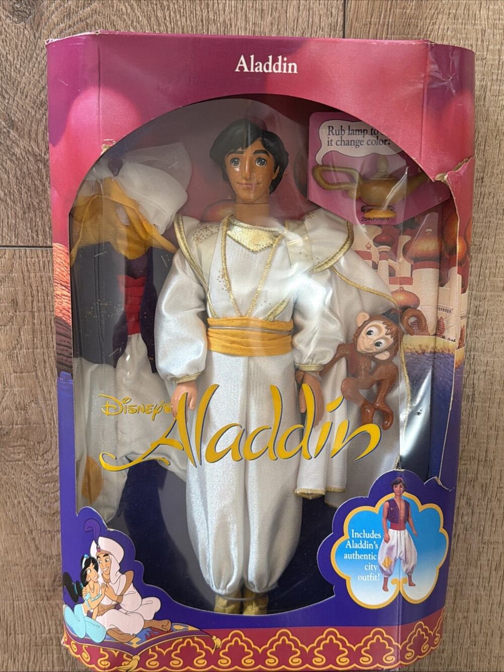Disney's Aladdin Doll with City Outfit w/ Abu 1992 Mattel 2548 New